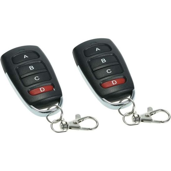Télécommande Porte De Garage 315MHz Bouton Unique - Clé Portable Noire Avec Code Apprentissage