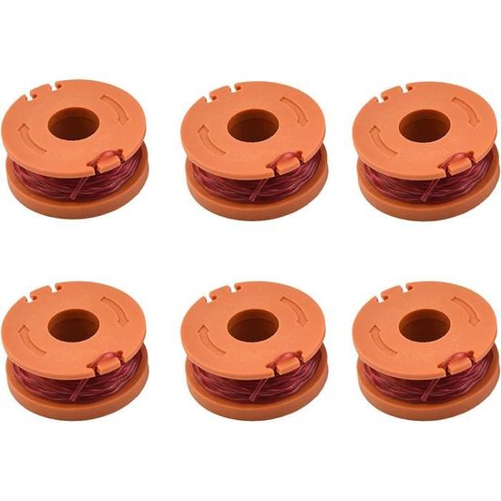 6 Bobines Fil Débroussailleuse Parkside PRTA 20-Li - Nylon 1.6mm, Automatique, Compatible Modèles A1/B2/C3