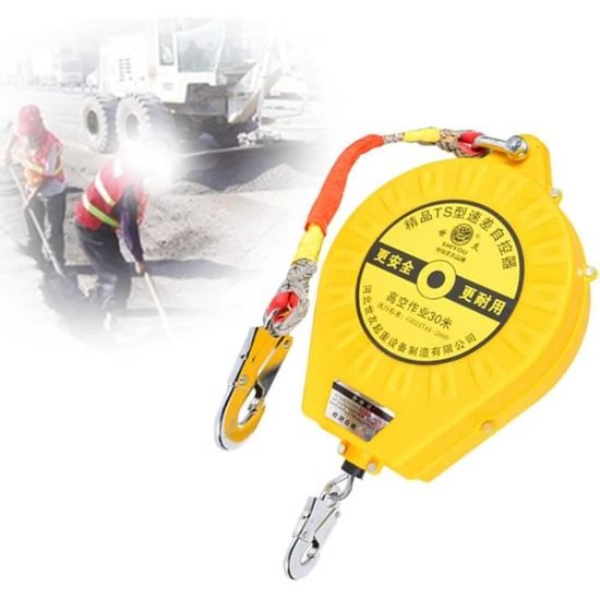 Anti-chute Rétractable Automatique 3-20m - Harnais Sécurité Toiture - 150kg - Certifié CE - Pour Travaux Hauteur