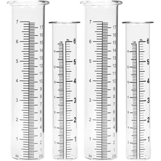 Tube Pluviomètre En Verre - Capacité 5 Pouces, Lot De 2 - Pour Jardin Et Cour - 9