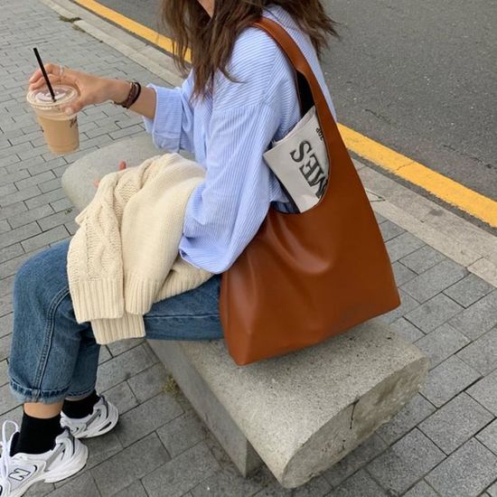 Sac cuir souple marron deals