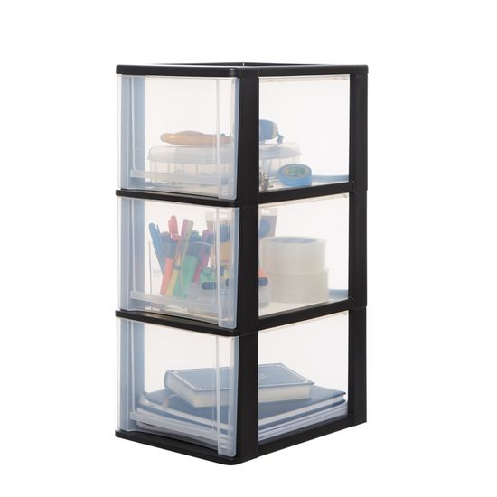 Meuble De Rangement Iris Ohyama, , 8 Petits Tiroirs, Argent, Ouverture Facile, Format A4 Tour De Rangement Plastique