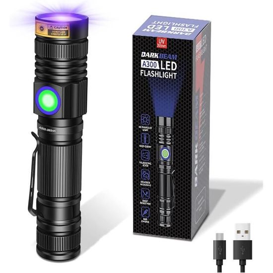 DARKBEA Lape Torche UV 365n Puissante Luière Noire, LED ini Lape