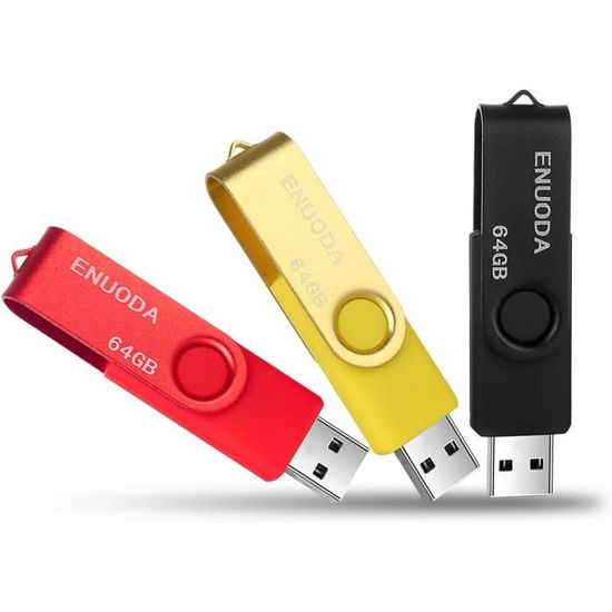 Clé Usb 16 Go 2 Pack 64GB USB 2.0 Flash Drive Memory Stick Thumb Drives Swivel Design(2 X 64GB Disque Dur Externe Seagate