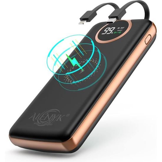 Batterie Externe V-TAC Slim 10 000 MAh, Charge Rapide, 10 W, Double Port USB Type-C