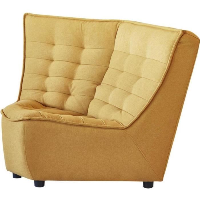 Canapé d'angle Jaune Tissu Confort