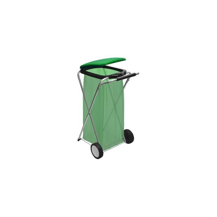 Arrosage et jardinage - Portant de sac poubelle à roulette - L 91 cm - Couleur aléatoire 38 cm