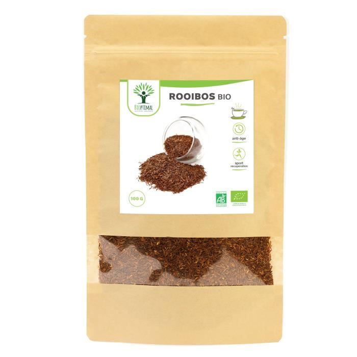 Rooibos - Bioptimal - Rooibos Bio - Antioxydant - Conditionné en France - Certification Ecocert - (100g)