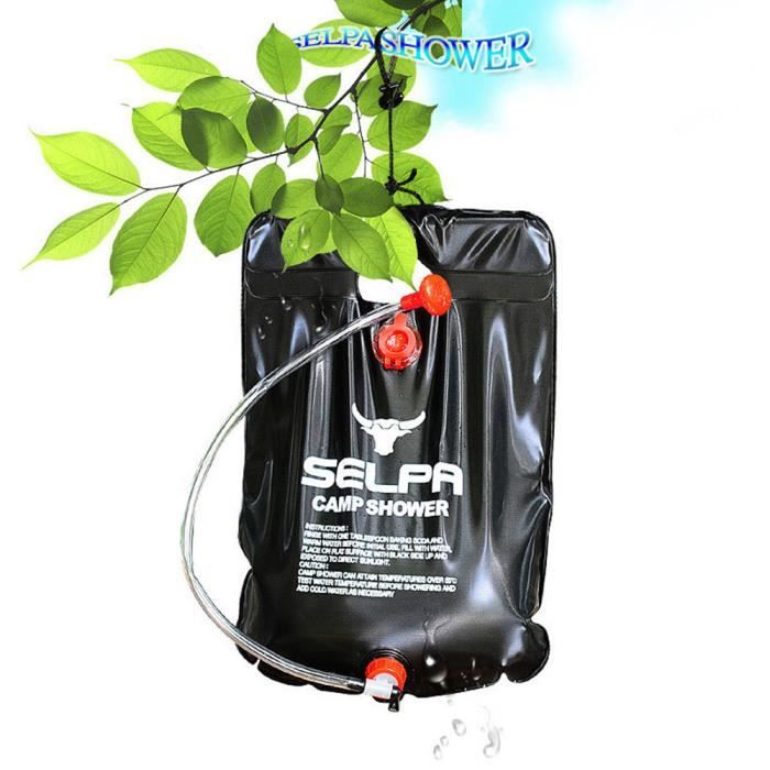 Sac de bain d'eau de douche chauffée solaire portable 10L Camping en plein air Camp de randonnée kk294
