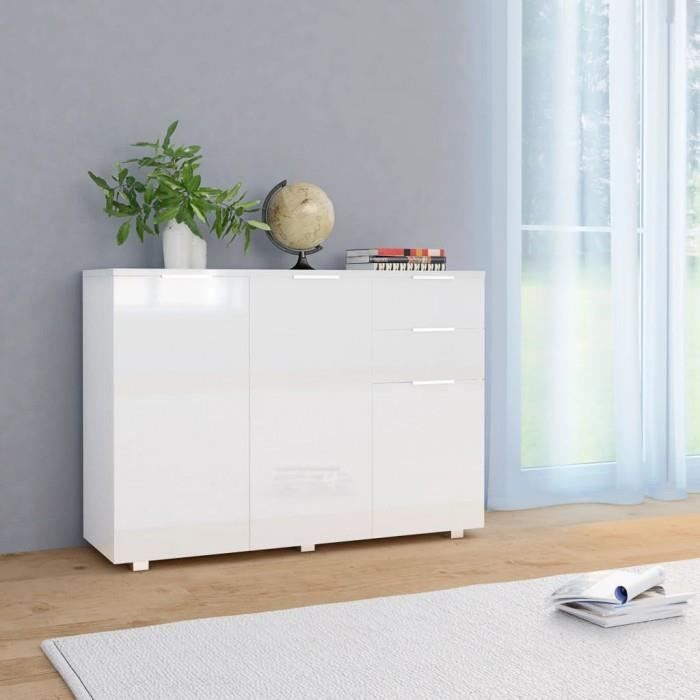 P42 Buffet Blanc brillant 107 x 35 x 76 cm