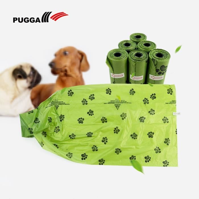 Sac de merde pour Déchets de Chien, Biodégradables, Écologiques, EPI-technology,6 rouleaux (15 Unités/Rouleau)