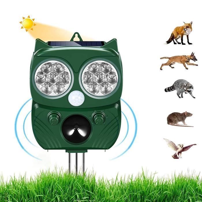 Répulsif Chat Ultrason, Ultrason Chat, Repulsif Chien, Charge Solaire,Etanche IP66,Chargement USB Prévenir Les Chiens et Les Chats,