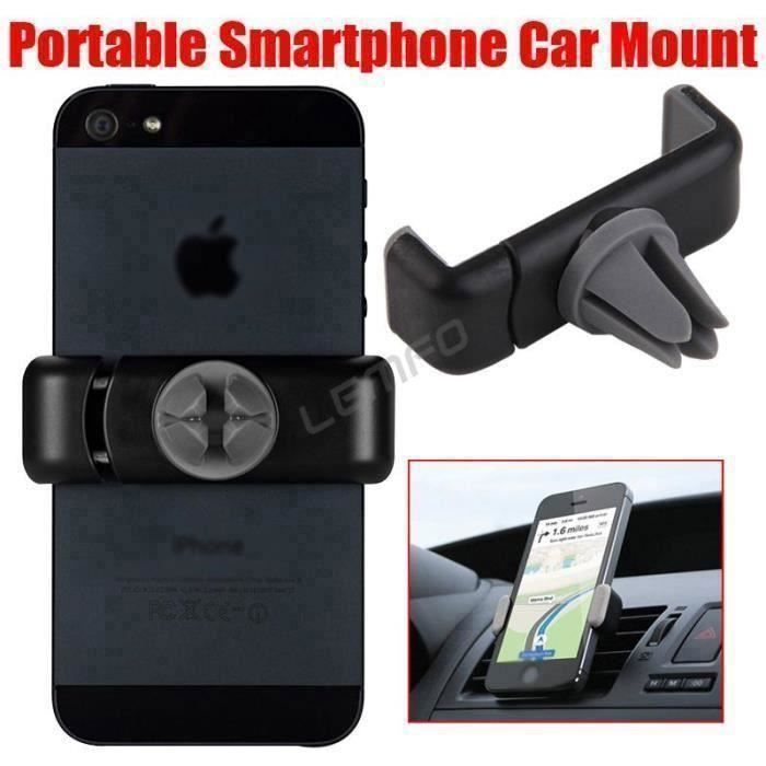Support voiture universel grille d'aeration noir - Samsung Galaxy , iPhone ,Wiko , Huawei .... ma02114