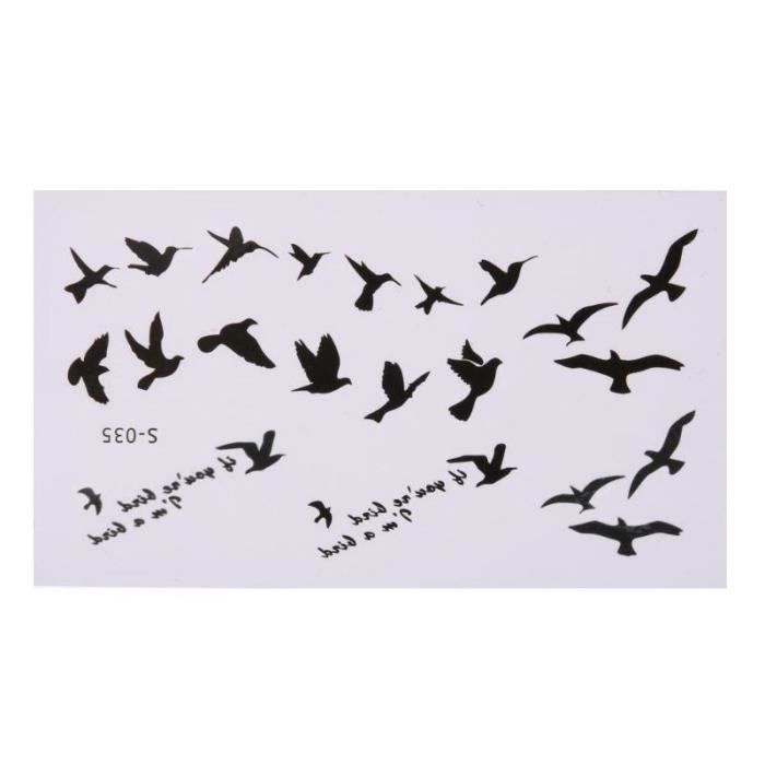 L5045 Autocollants de tatouage temporaire oiseaux volants 10 feuilles décor d&#3