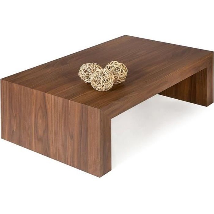Mobili Fiver, Table basse moderne, First H30, Noyer Canaletto, Mélaminé, Made in Italy