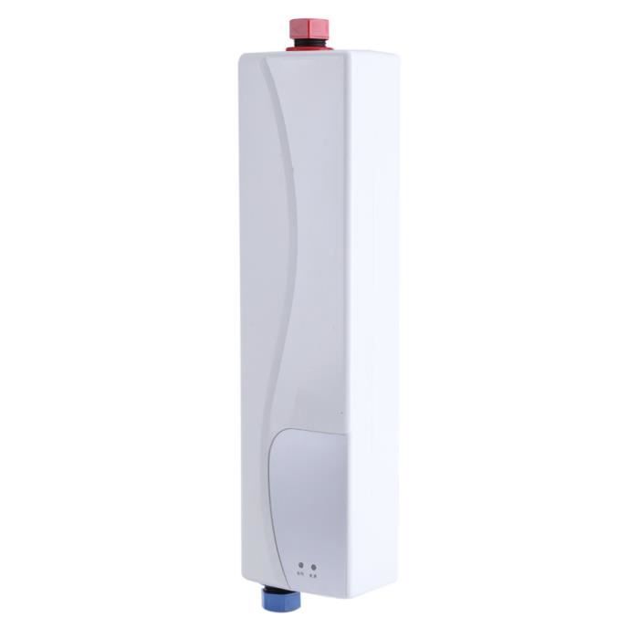 220V 3000W Mini chauffe-eau instantané électrique sans réservoir Salle de bains Cuisine Utilisation Prise UE (Blanc)-XIO