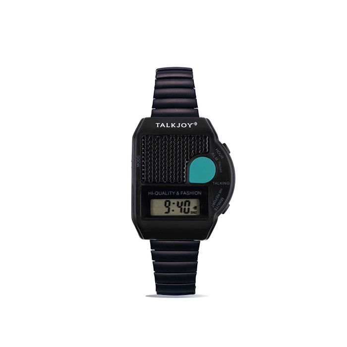 Bracelet de survie professionnel en métal - Montre parlante - Réveil vocal - Affichage du temps - Bouton poussé