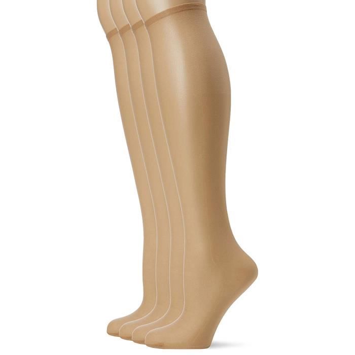Dim MI-Bas ETÉ Teint DE Soleil Bord sans Compression X4 Chaussettes Montantes, 15 DEN, Beige (Clair 90y), Unique (Taille
