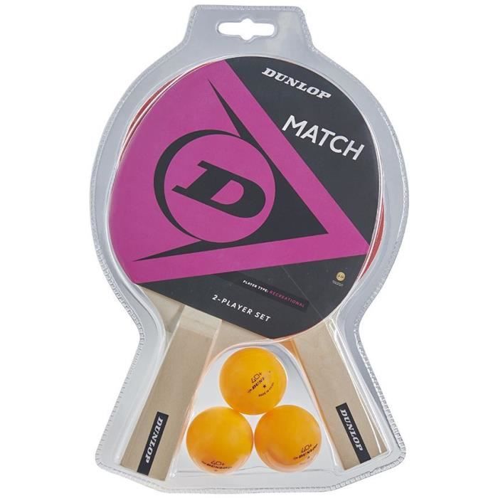 DUNLOP - Raquette de Ping Pong Kit de tennis de table MATCH 2 PLAYER SET