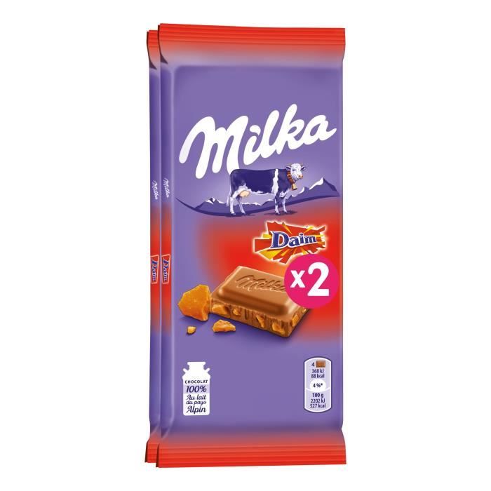 MILKA Tablette de chocolat au Daim - 200G