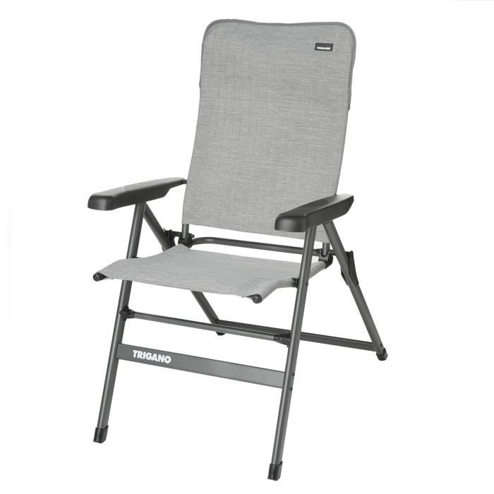 TRIGANO Fauteuil Aluminium Dossier Bas Slim - Titane