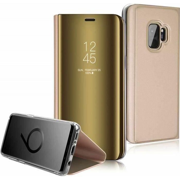 Coque Galaxy S9 PLUS Rabat Transparent Support Or