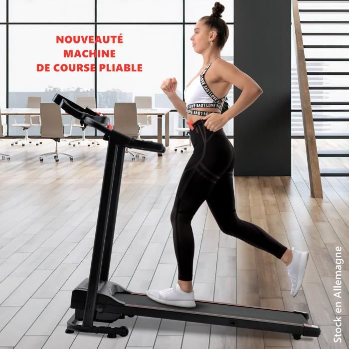 Nouveauté Machine de course pliable sur tapis roulant avec haut-parleur pour gymnastique à domicile-fitness Noir