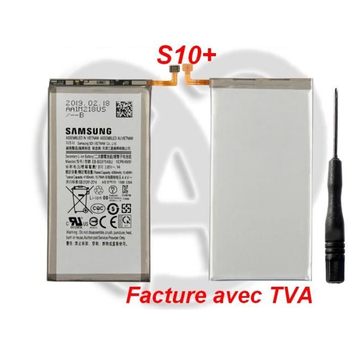 Batterie Interne Galaxy S10 Plus S10+ EB-BG975ABU 4100mAh + tournevis -TactilEst