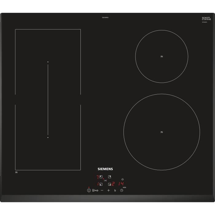 Siemens - plaque de cuisson induction 60cm 4 feux 4600w noir - ee651bpb1e