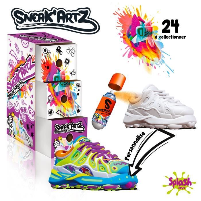 Sneak'Artz Shoebox Série 1 - 2 Baskets à customiser + Accessoires - Boîte Aléatoire