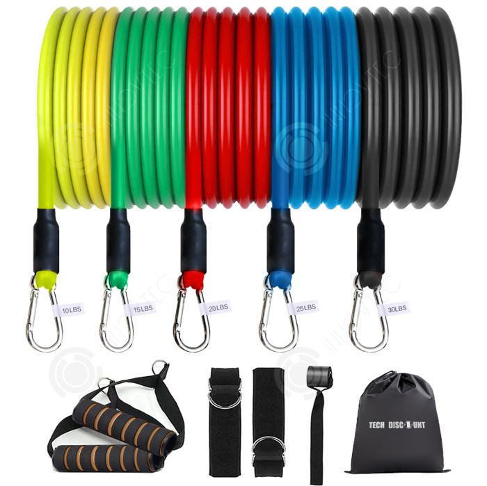 Musculation Résistance Bande Élastique Fitness Kit 12 Pièces Sport Gym Pilates Extender Tension Bandes pour Femmes Hommes