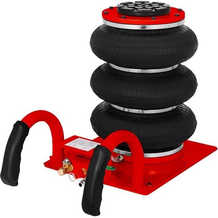 Cric Pneumatique 3 Tonnes VEVOR Cric à Levier Levée Max 400mm Air Jack Gonflable 3 Boudins Garage Auto Levage Rapide