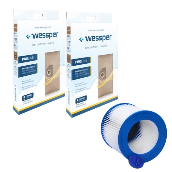 10 sacs + filtre pour aspirateur 10 sacs + filtre aspirateur KARCHER WD 3, WD 3 Car, WD 3 P, WD 3 P Workshop, WD 3 Premium