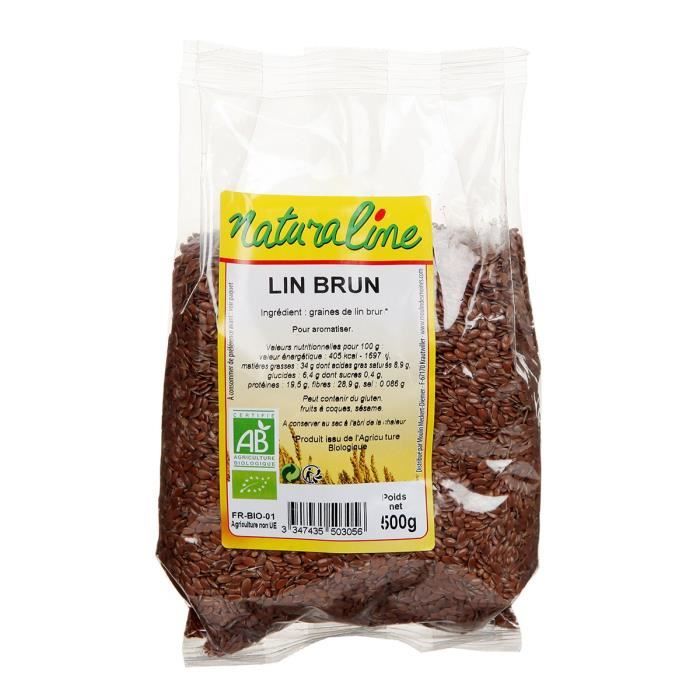NATURALINE Graines de lin brun bio - 500 g
