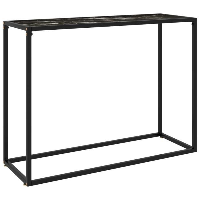 Zhihushop - Table console Noir 100x35x75 cm Verre trempé 760212