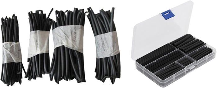 SACHET DE 5 GAINES THERMORETRACTABLES NOIRES 9,5MM LG1.20M SACHET DE 5 GAINES THERMORETRACTABLES NOIRES 9,5MM LG1.20M