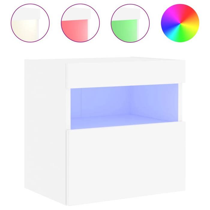 Armoire TV - Meuble TV mural - avec lumières LED - blanc 40x30x40 cm LL249140 Armoire TV - Meuble TV mural - avec lumières LED - blanc 40x30x40 cm LL249140