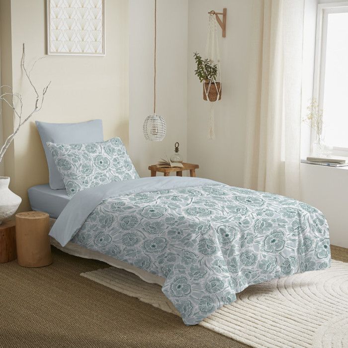 Pack complet housse de couette - Agathe - Réversible - 100% coton - 4 pièces - 90 x 190 cm Pack complet housse de couette - Agathe - Réversible - 100% coton - 4 pièces - 90 x 190 cm