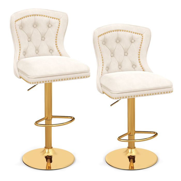 Tabouret Haut Cuisine Yaheetech Lot De 2 Tabourets De Bar Pivotants - Dossier Rembourré, Repose-Pieds - Hauteur Réglable 62,5-83 Cm - Noir Siège Bar Confortable