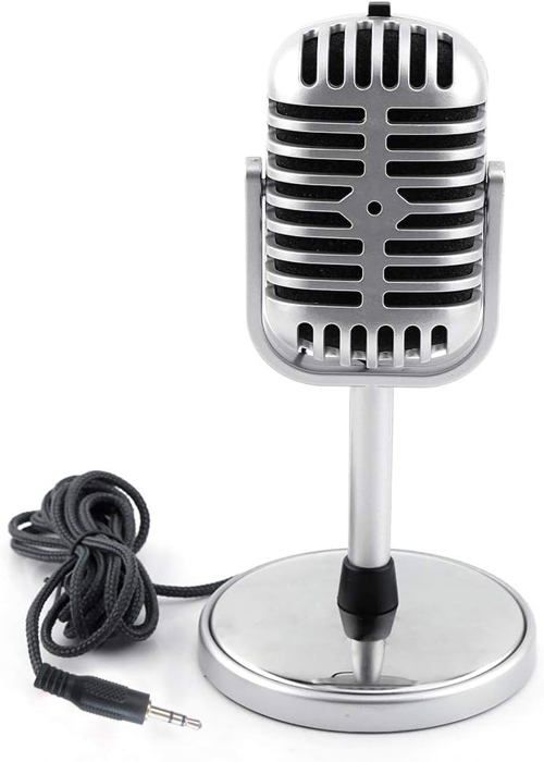 Microphone Dynamique Rétro Pyle - Style Vintage Métal Avec Câble XLR Pour Studio Et Scène