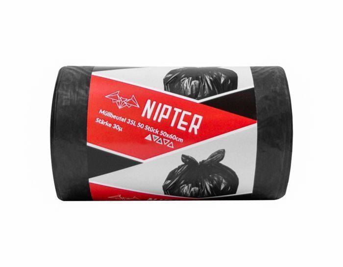 Stella Pack Sacs Poubelle 120L 20 Pièces - Ultra Résistants, 100% Recyclé, Fermeture Cordon, Noir