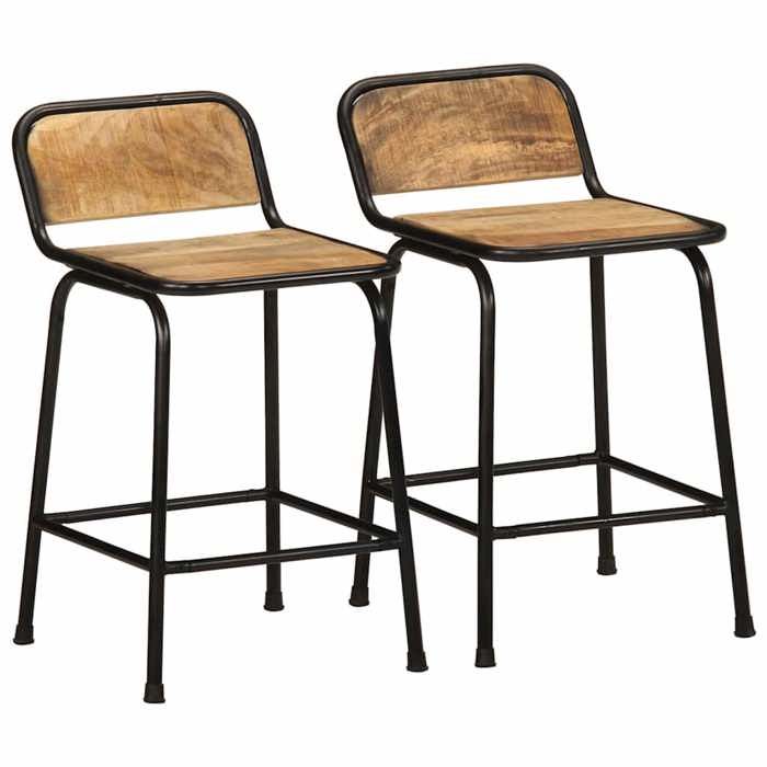SALE 2025Tabourets de bar lot de - lot de 2 - Tabourets de Cuisine - bois massif manguier brut - 46x355x70 cm1215 Kg 1598