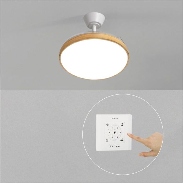 Ventilateur de plafond - Create - WIND CLEAR STUDIO - Silencieux - Pales rétractables - LED