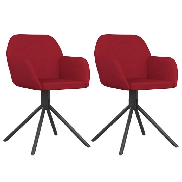 (Promotion octo)Chaises pivotantes à manger - 2 PCS - simple - Pour adulte/enfant - Rouge bordeaux Velours - Hauteur: 79.5 cm