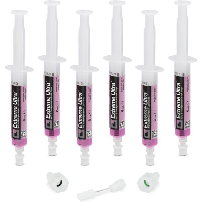 Stop-Fuites - ERRECOM - Extreme Ultra - 6 x 6 ml - Compatible avec tous les gaz - Répare les micro-fuites jusquà 0 3 mm