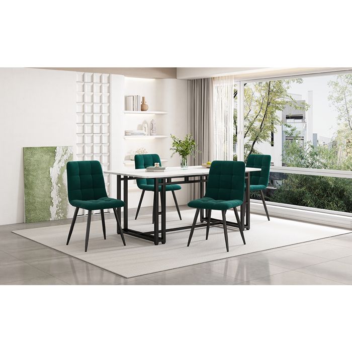 Eco - friendly Material durable 140x80cm table à manger noire avec 4 chaises table à manger de cuisine moderne chaise de salle