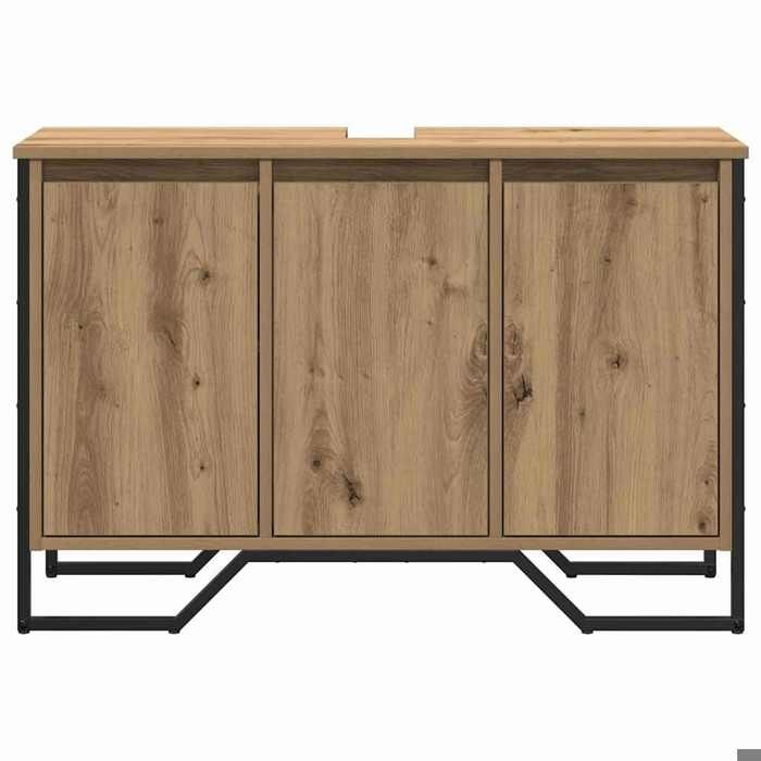 Moderne Cabinet Sous évier SOLOMOON Meuble-lavabo Autre Chêne artisanal 91x35x60 cm MM1774