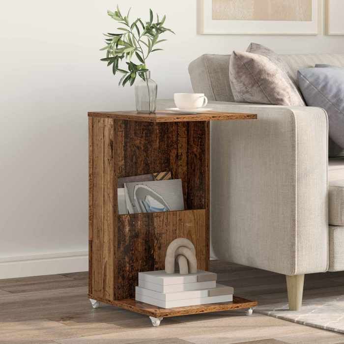 (ON SALE)Table basse - Pour Bureau/salon - Petite Table dappoint - Bois ancien 40 x 35 x 60 cm Bois dingénierie @FR(47860)