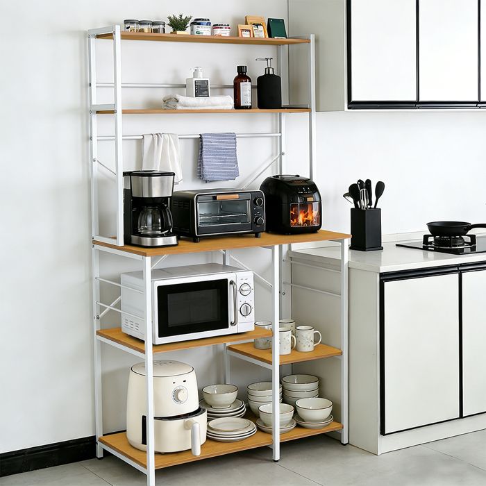 XJING Étagère de cuisine-Support pour four à micro-Ondes-étagère de rangement style industriel-Étagère-5 niveaux 40x90x168cm