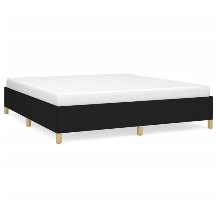 LIT - Lit 2 personnes - Cadre de lit à lattes Double noir 160x200 cm tissu - pour adulte BE1384968